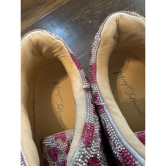 Betsey Johnson Platform Sneakers Rhinestone SHOES Hearts Size 13M - Picture 7 of 8